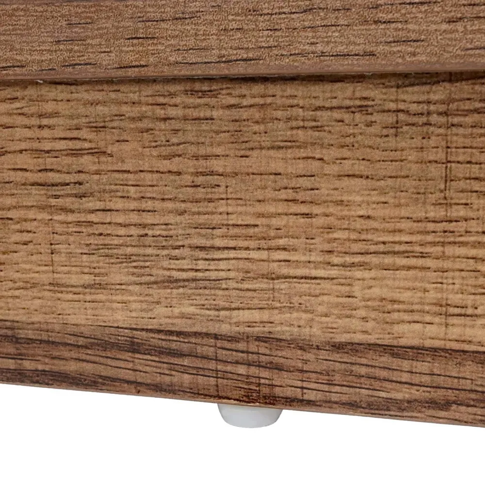 Commode avec porte coulissante et 5 compartiments aspect bois métal industriel 84x80x40 cm marron 04_0006501