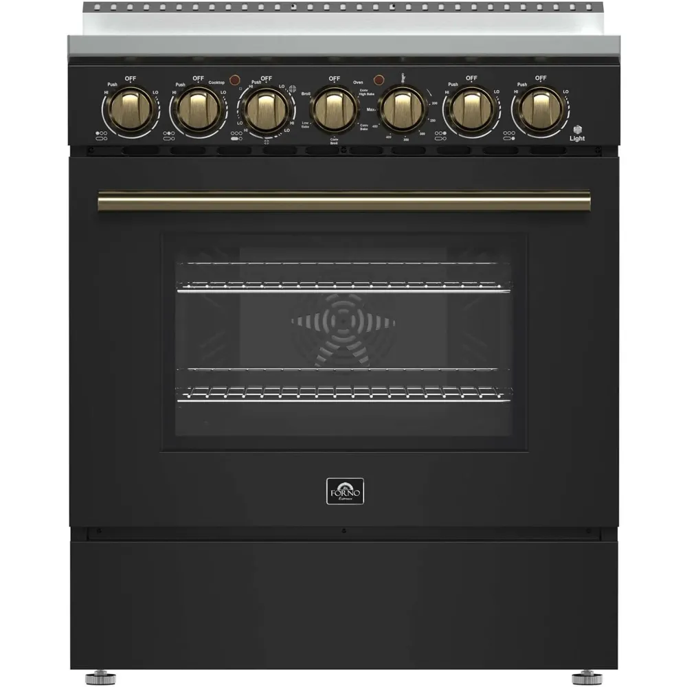 Forno Cuisinière autoportante électrique de 30 pouces avec technologie convection véritable européenne FFSEL6011-30BLK