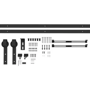 Kit de porte coulissante système galandage pour porte épaisseur 40-55 mm longueur rail 2,44 m charge max. 90 Kg acier au c...