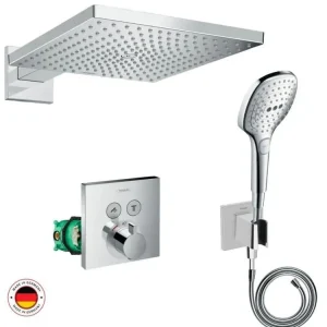Lot robinet douche encastré thermostatique HANSGROHE ShowerSelect + Douche de tête Raindance E 300 fixation murale
