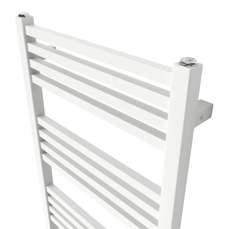 Porte-savon Sèche-serviettes eau chaude en acier GoodHome Duala blanc 24 barres - 518 W