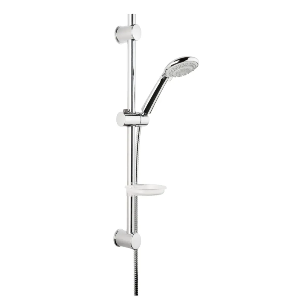 Saliscendi Orlando avec barre en acier et douche Florida 5 jets - Chromé - Installation Facile