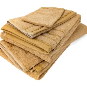 Support de brosse Parure de bain coton 500 g/m² 5 pièces VIVID jaune Miel