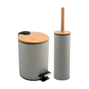 Support de brosse Set Poubelle à pédale 5L & Brosse wc ADONIS Taupe Spirella