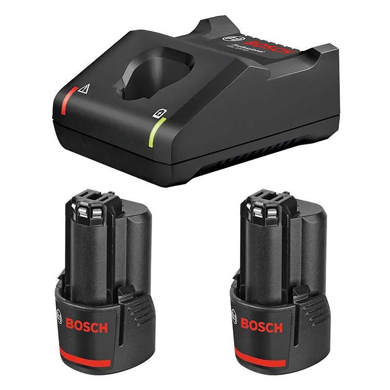 Brosse Pack de 2 Batteries + chargeur BOSCH 1600A019RD - GBA 12V 3.0Ah + GAL 12V-40 Aguerri