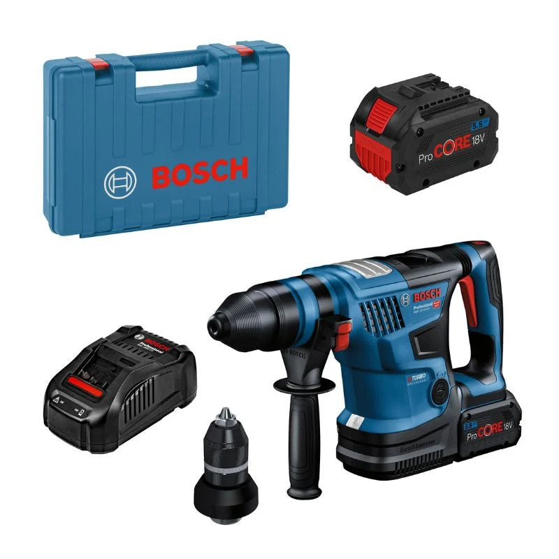 Mandrin Perforateur sans-fil Bi turbo BOSCH 0611914003 - GBH 18V34 CF Pro SDS Plus + 2 batteries 5,5Ah + chargeur
