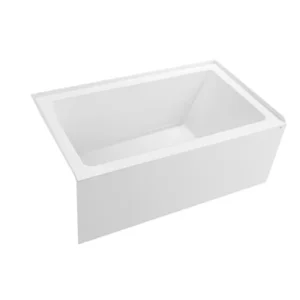 Baignoire en alcôve, drain à gauche, dimensions : 54 × 32 × 22 po, 3 murs avec Pack de 6
