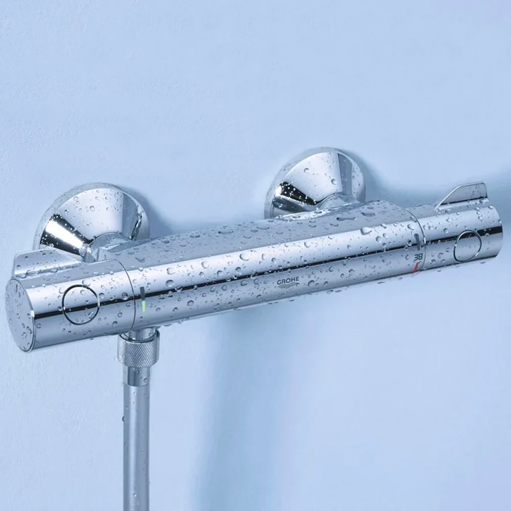 Cartouche Set doccia con miscelatore termostatico grohtherm 800 + asta tempesta 1/2"