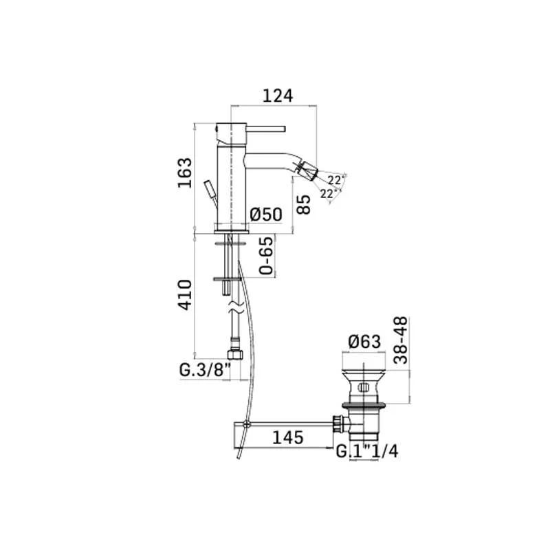 Ensemble de robinets pour baignoire avec ensemble de douche, lavabo à bec grand et bidet avec vidage en laiton chromé coll...