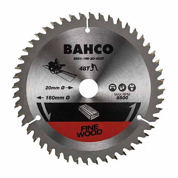 Lame de scie circulaire Bahco 165 mm 48 dents 20 mm diamètre intérieur scie plongeante à bois 8501-165-20-48XF acquérir à...