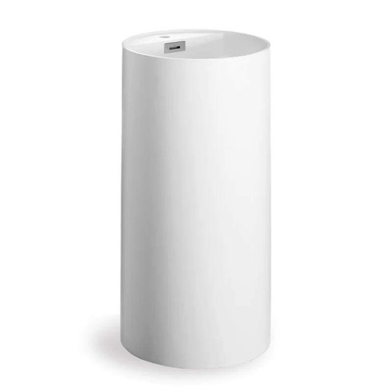 Lavabo en Mattstone modèle centre de pièce avec trou robinet et bonde à vidage libre. Lineabeta série Momon Certifié ACS