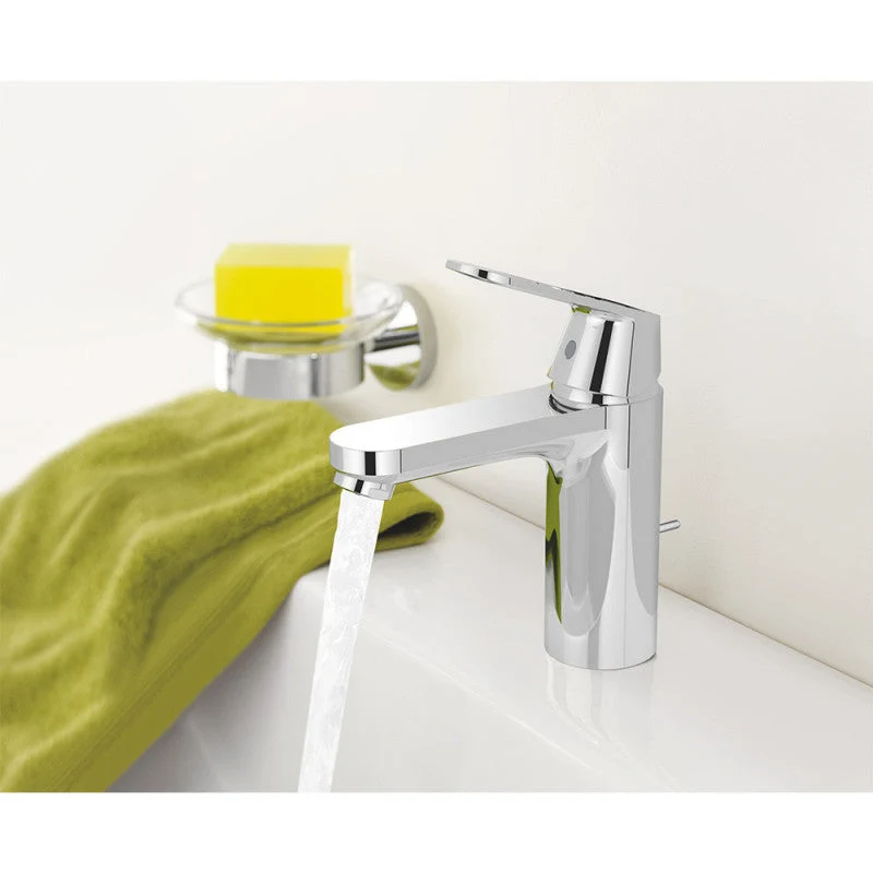 Mitigeur lavabo EUROSMART GROHE 23325000 - taille M - bec droit - avec vidage - acier chromé