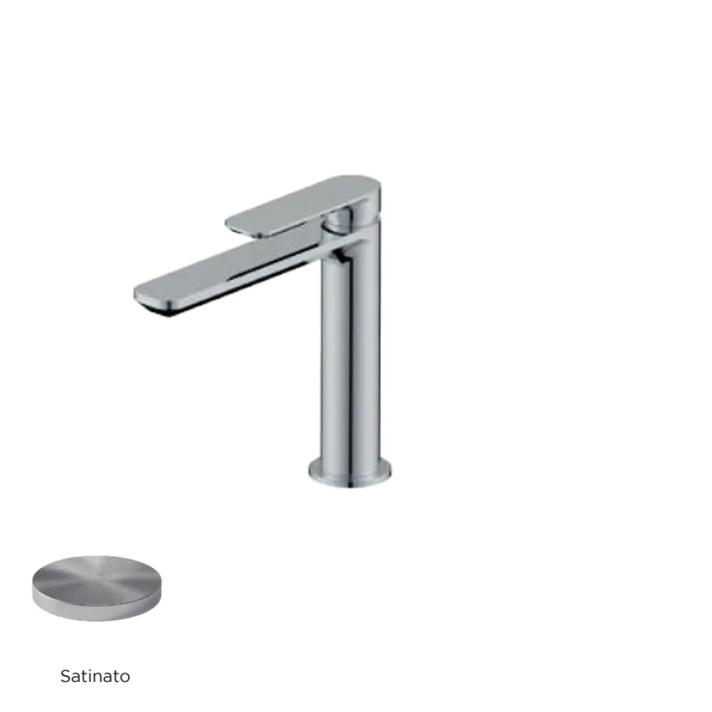 Mitigeur monocommande lavabo bec long RubiFlux série Azzurro - Chromé brossé