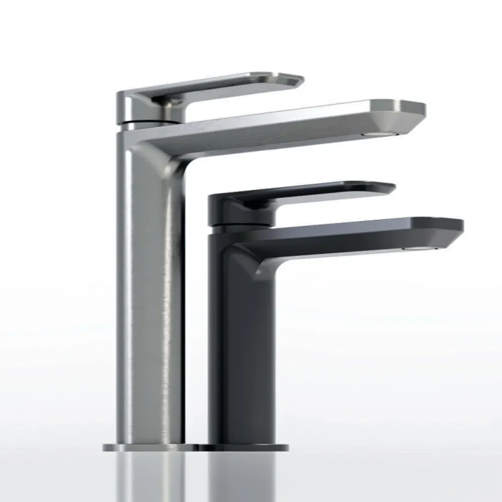 Mitigeur monocommande lavabo bec vaste RubiFlux série Azzurro - Chrome brossé