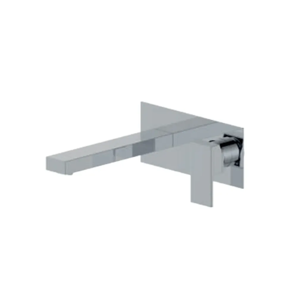 Mitigeur monocommande lavabo mural avec plaque RubiFlux série Rose bec 20 cm - Acier chromé pour Robinet de Cuisine