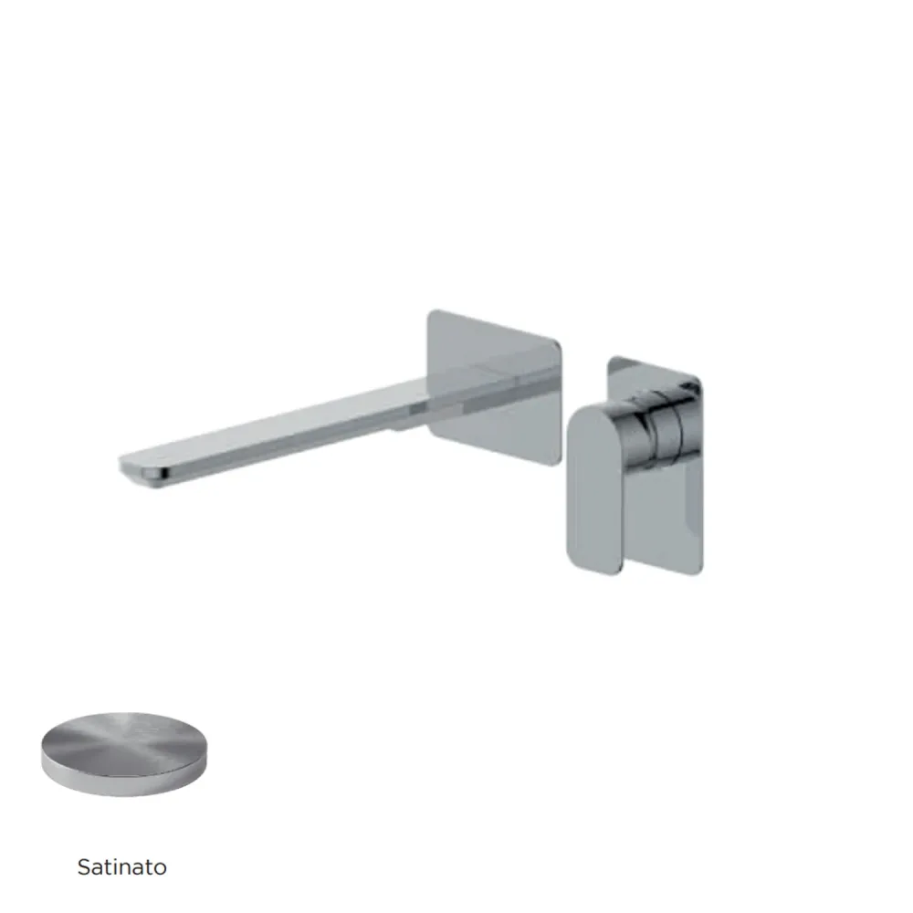 Mitigeur monocommande lavabo mural RubiFlux série Azzurro bec 25 cm - Chromé brossé pour Modèles Anciens