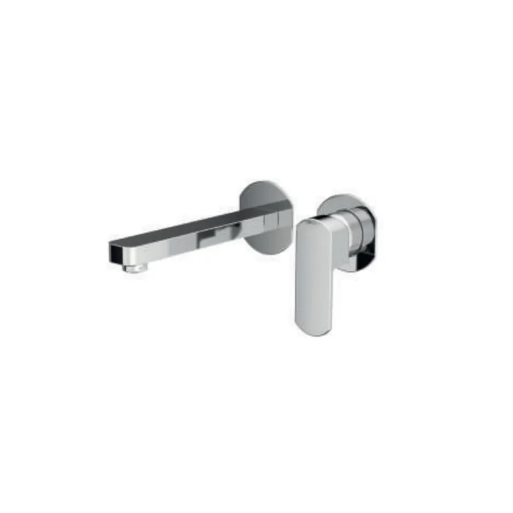 Mitigeur monocommande lavabo mural RubiFlux série Dema bec 20 cm - Acier chromé avec Étanchéité Garantie