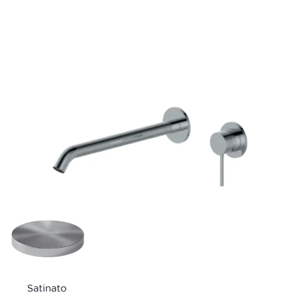 Mitigeur monocommande lavabo mural RubiFlux série Regal bec 25 cm - Chromé brossé