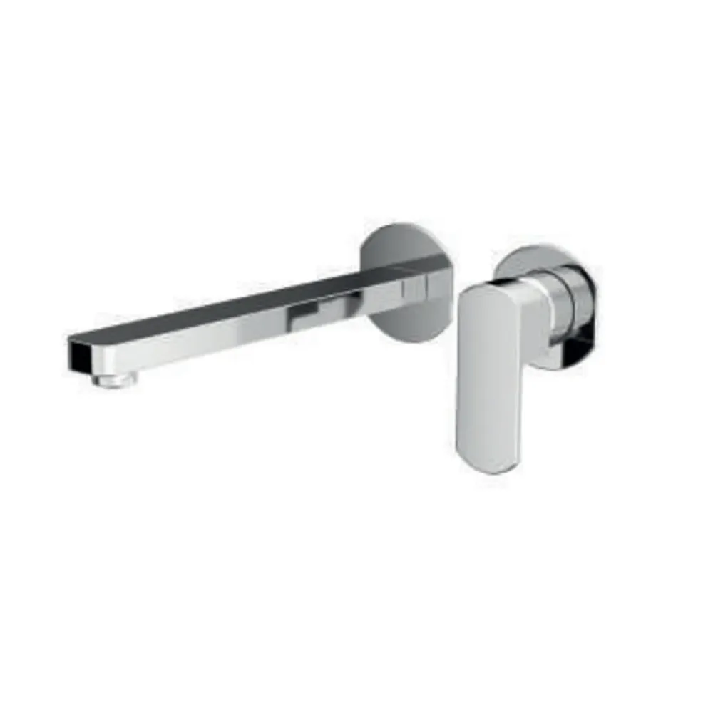 Mitigeur monocommande lavabo mural RubiFlux série Dema bec 25 cm - Chromé