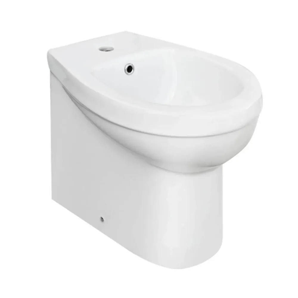 Bidet filomuro série King en céramique blanche avec trop-plein et trou robinetterie