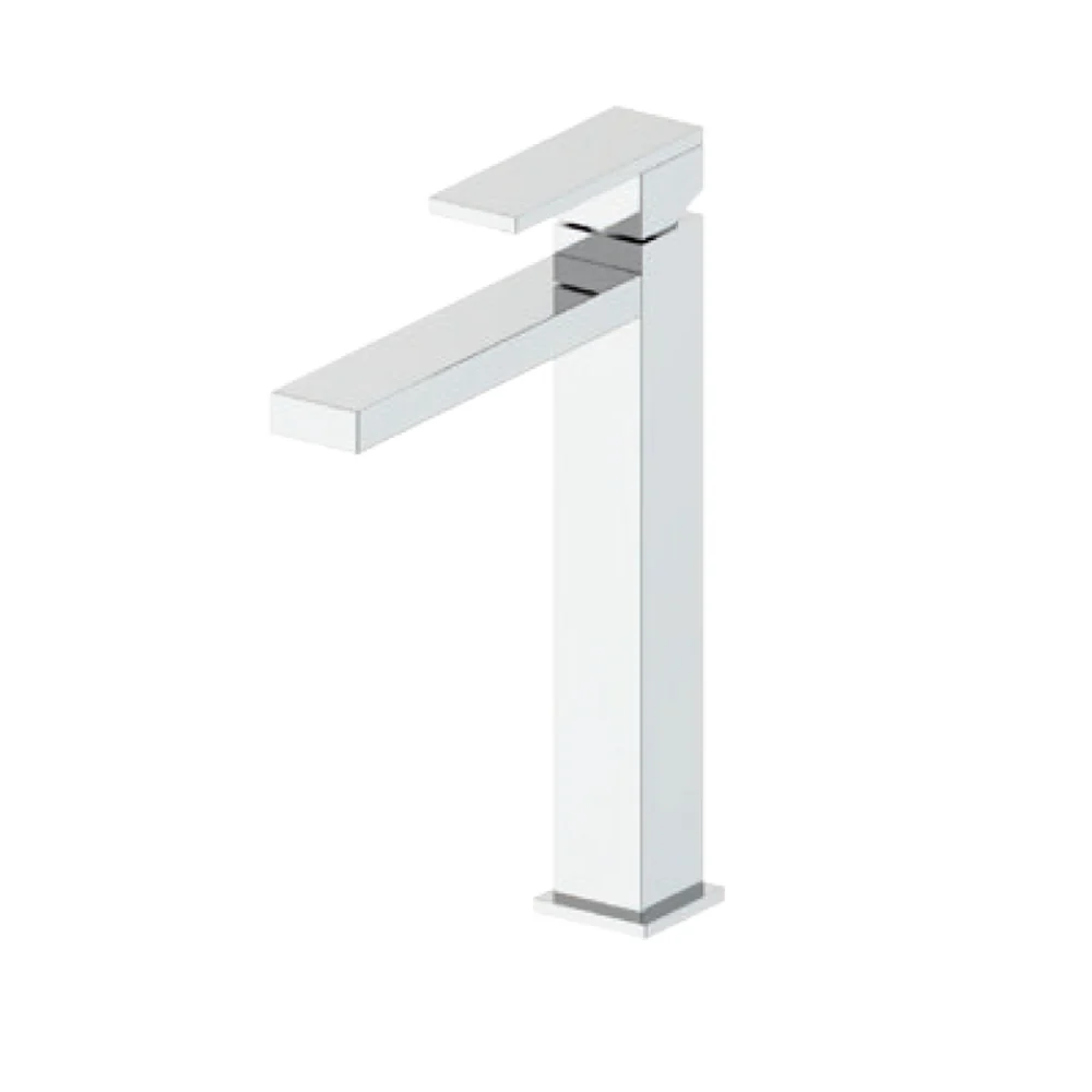 Composition RubiFlux Carré avec mitigeur lavabo haut + bidet laiton chromé avec bondes de vidage