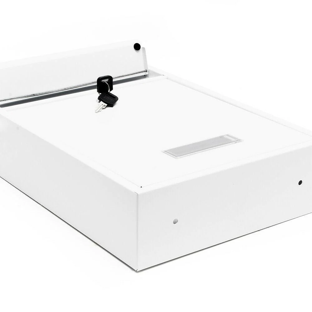 Haute Sécurité Boite aux lettres design murale courrier acier galvanisé 26 x 8,5 x 35 cm blanc 16_0000073