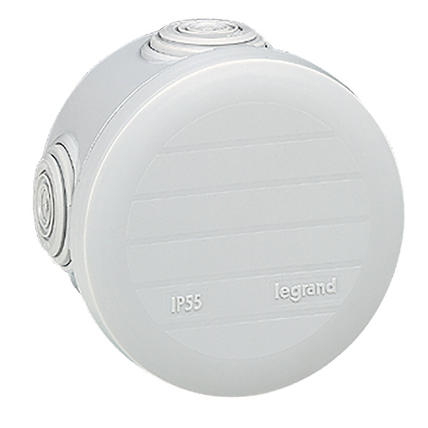 Boîte de dérivation étanche ronde PLEXO à clipser - diam. 70 x 45 mm - gris - LEGRAND résistant aux UV