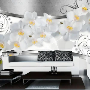 Papier peint intissé Fleurs Flower bridge : Taille - 200 x 140 cm - Résistant aux Taches