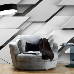Papier peint intissé 3D et Perspective Bord du gris : Taille - 200 x 140 cm lavable et résistant