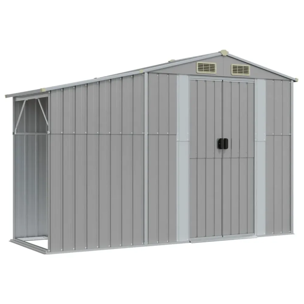 Abri de jardin cabane cabanon maison de stockage remise extérieur hangar outils ferme 277 x 93 x 179 cm acier galvanisé gr...