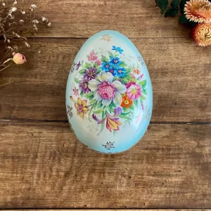 Bonbonnière déco florale peinte à la main Limoges en multicolore