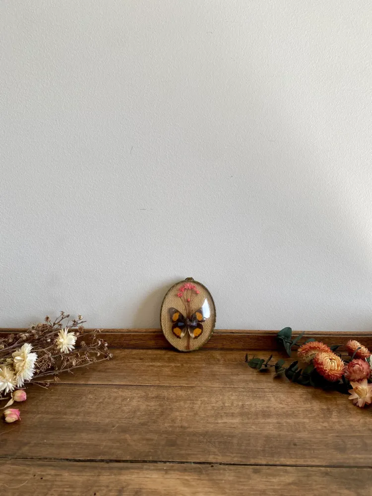Cadre verre bombé papillon pour chambre d'enfant