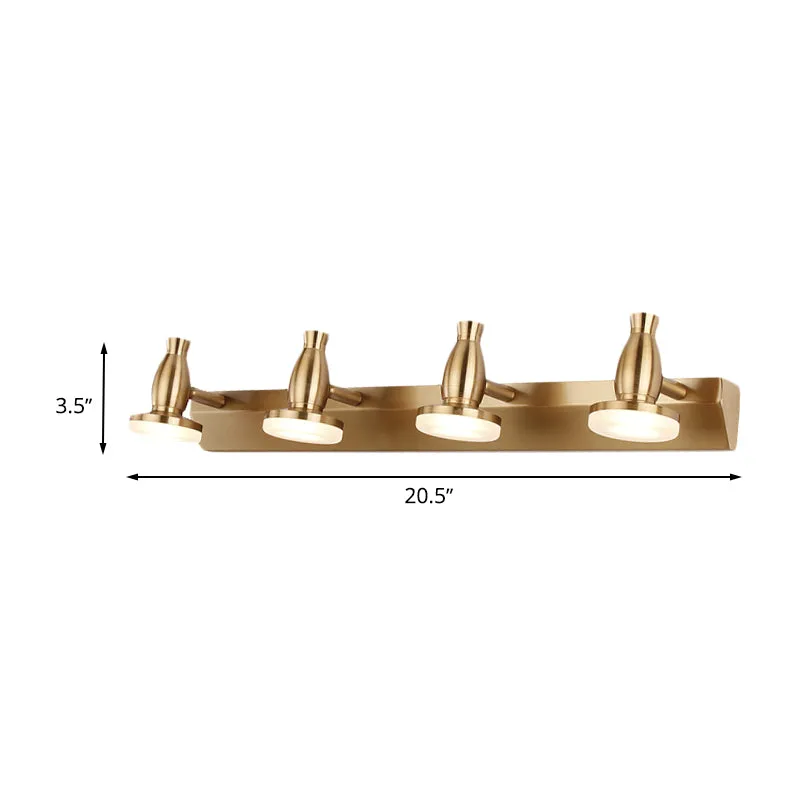 Kit d'Éclairage Ambiance 4-flammige Badezimmer-Waschtischlampe, nordische Messing-Wandbeleuchtung mit rundem Metallschirm...