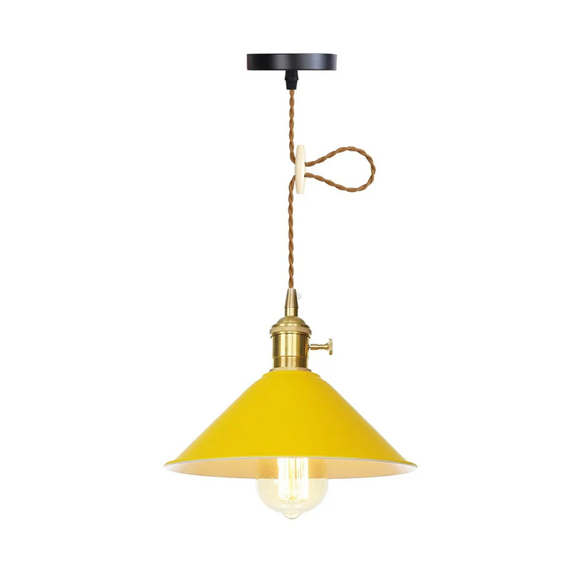 Lampe à lave 1-flammige Hängelampe für die Decke, nordische Küchen-Bar-Pendelleuchte mit Scheunen-/Kegel-Eisenschirm Rosa/...