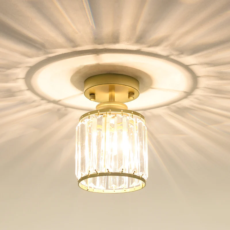Lampe à sel Style tendance en cristal d'appareil d'éclairage de bâti de plafond d'allée de cylindre près du plafonnier
