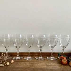 Luminaire à effet Verres à vin en cristal avec frises décoratives gravées