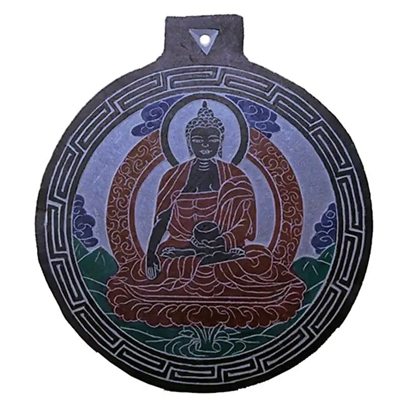 Lustre à cristaux Basrelief en ardoise avec Bouddha