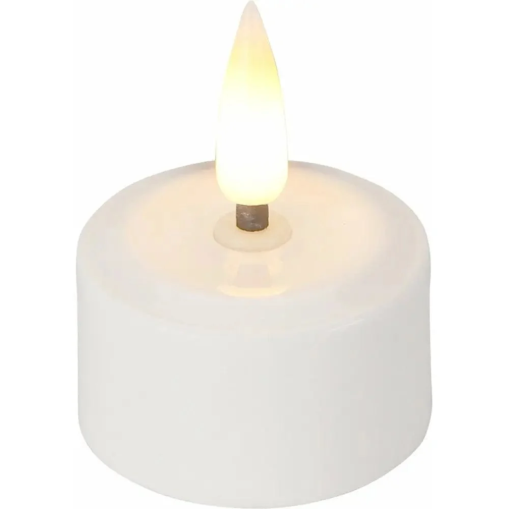 Set de 4 bougies chauffe-plat LED blanches – Lumière douce Matériau : Verre soufflé
