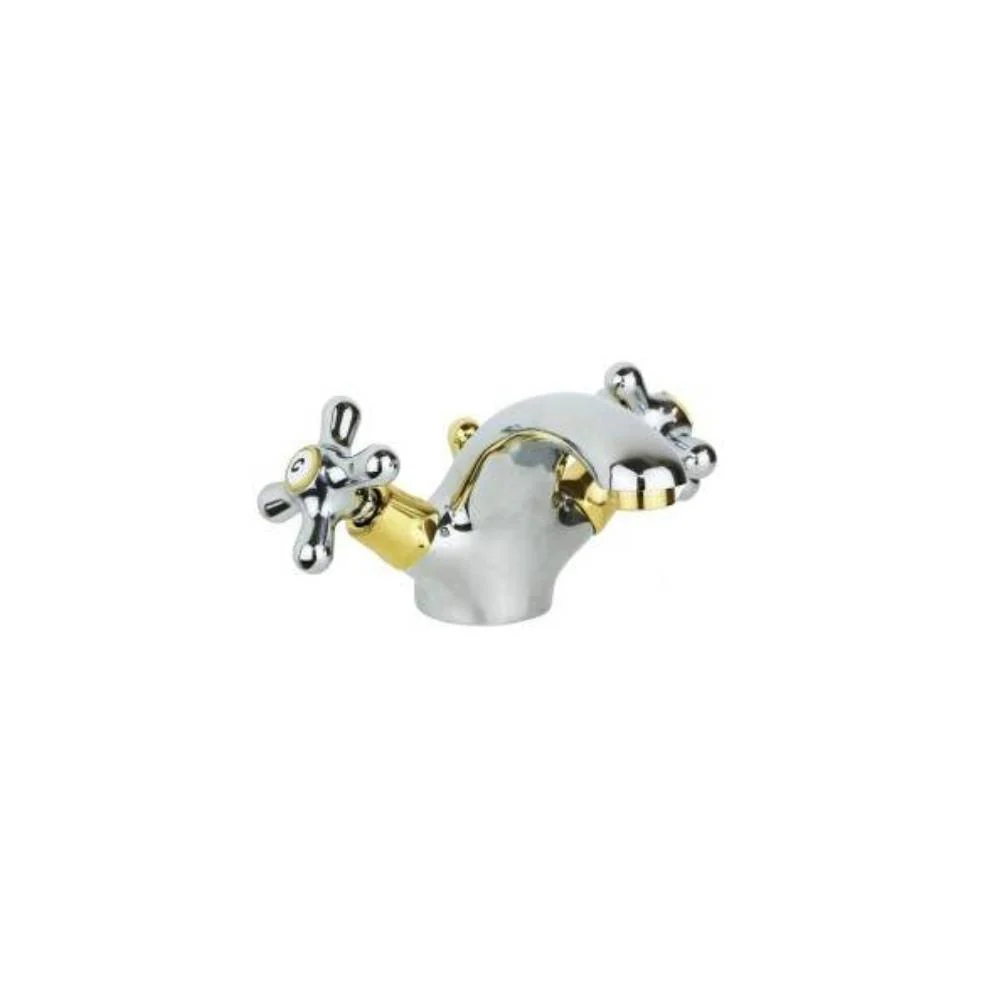 Crémaillère Robinet monobroche lavabo série Iris modèle IRV075CO chromé or Paffoni
