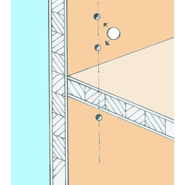 Cache pour ferrure d'assemblage pour meuble D19.5 mm blanc - PRUNIER pour armoires et tiroirs