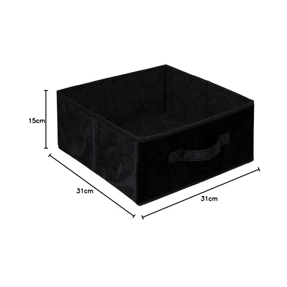Five Velour 31 x 15cm Storage Box Noir jais