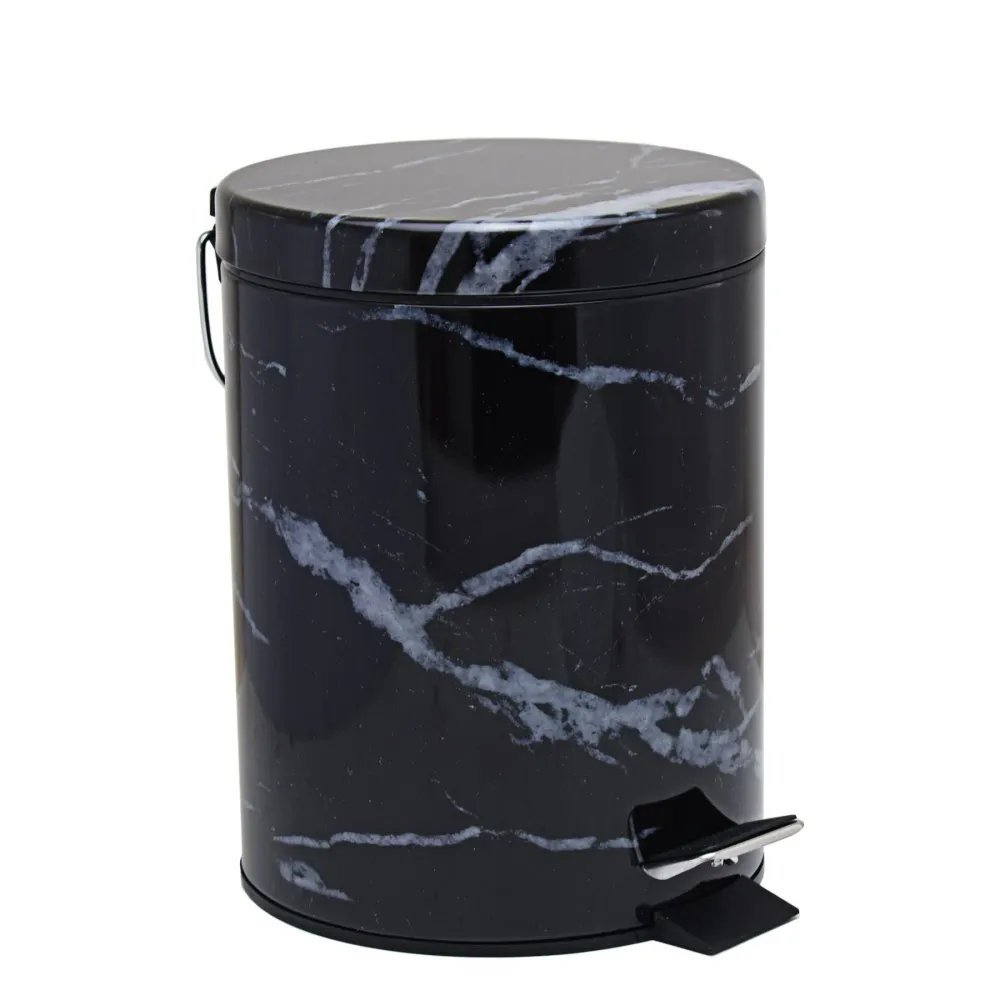 Kitchen Life 5L Marble Design Dust Bin - Noir jais