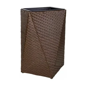 Qualité Professionnelle Cache-pot en rotin marron 31x31x56h
