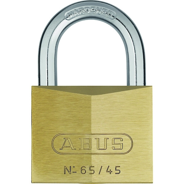 Cadenas à majeur LAITON 65 VARIE laiton massif - Largeur du coffre : 45 mm - Hauteur de l'anse : 24 mm - ABUS en Lait...