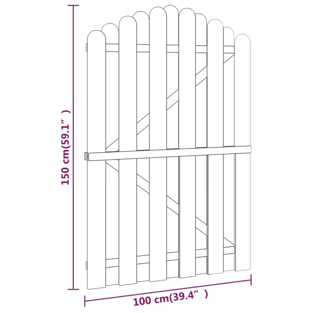 Haute Fidélité Portail de jardin Bois de pin imprégné 100x150 cm
