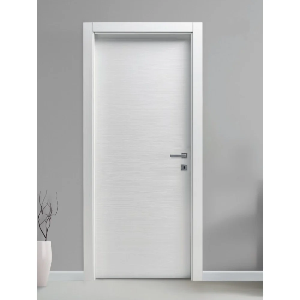 Porte battante réversible en bois de sapin blanc avec renforts avec Alimentation Secteur