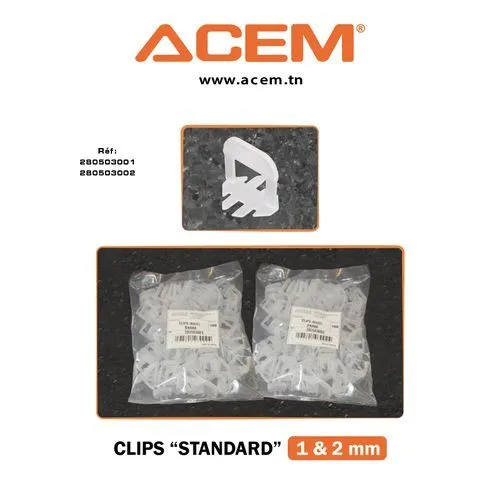 ACEMC Clips Bases 1MM - Sac 100pcs pour fondations