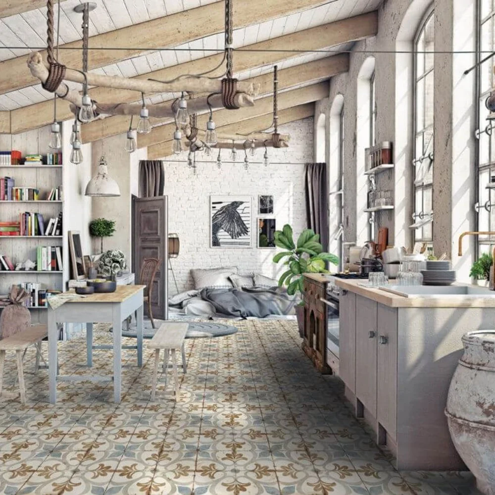 Carrelage Intérieur Loft Floor 20x20 Effet Carreau de Ciment
