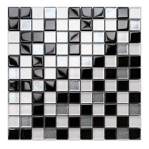 Mosaïque en verre sur filet pour salle de bain ou cuisine 30 cm x 30 cm - Moonwalk