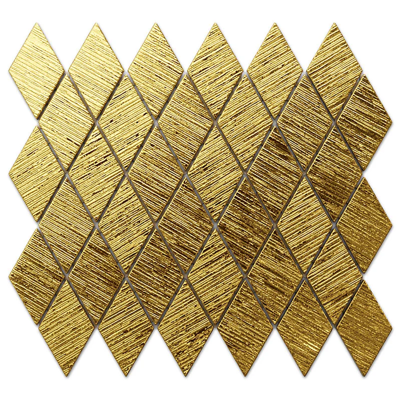 Mosaïque de verre sur maille pour salle de bain ou cuisine Doré lake - 26,5cm x 30,5cm
